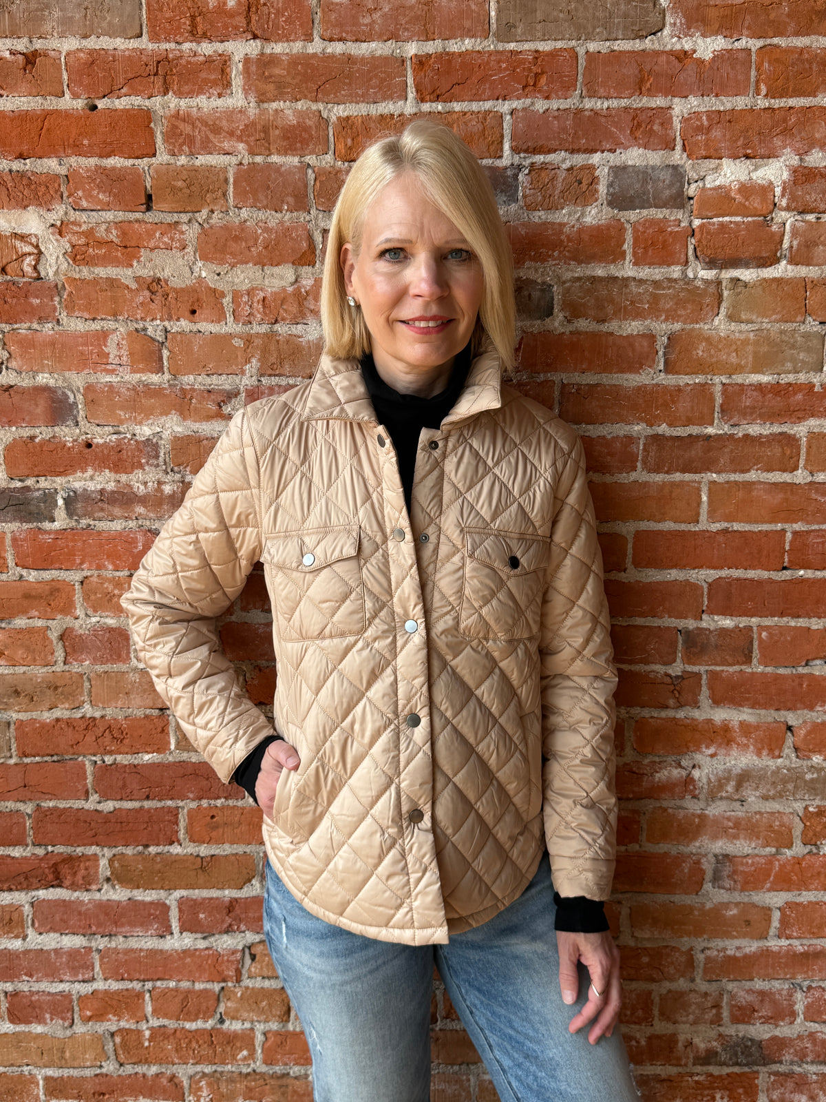 J. Society Nylon Quilted Shirt Jacket