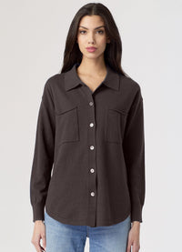 J Society Boyfriend Button Down Military