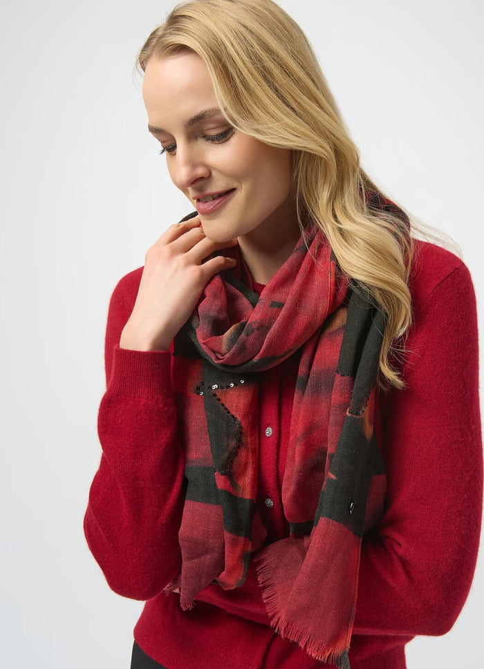 Joseph Ribkoff Abstract Scarf With Sequins