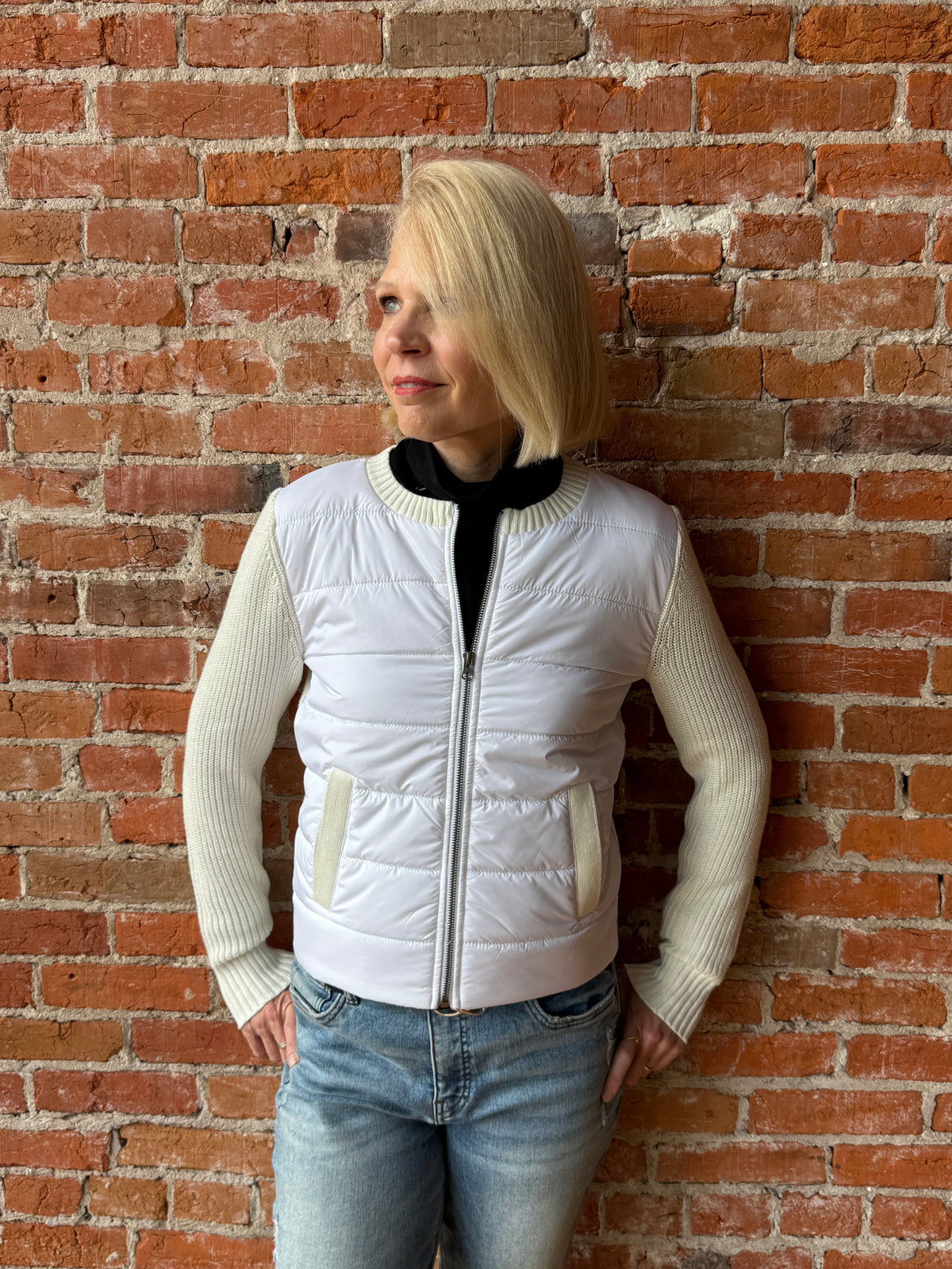 J Society Shaker Back Collarless Puffer