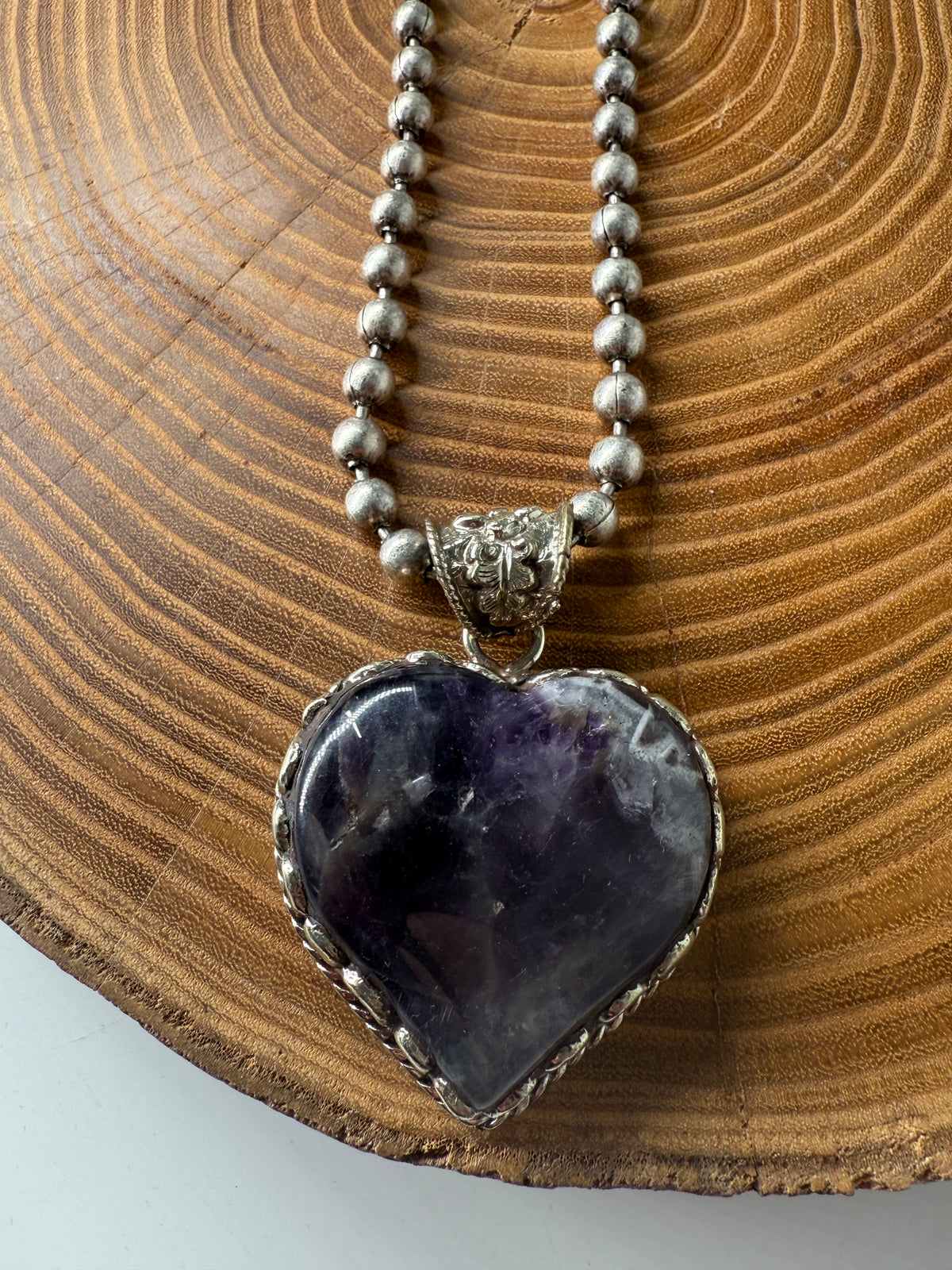 Belle Via Jewelry One-Of-A-Kind Amethyst Heart Necklace