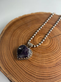 Belle Via Jewelry One-Of-A-Kind Amethyst Heart Necklace