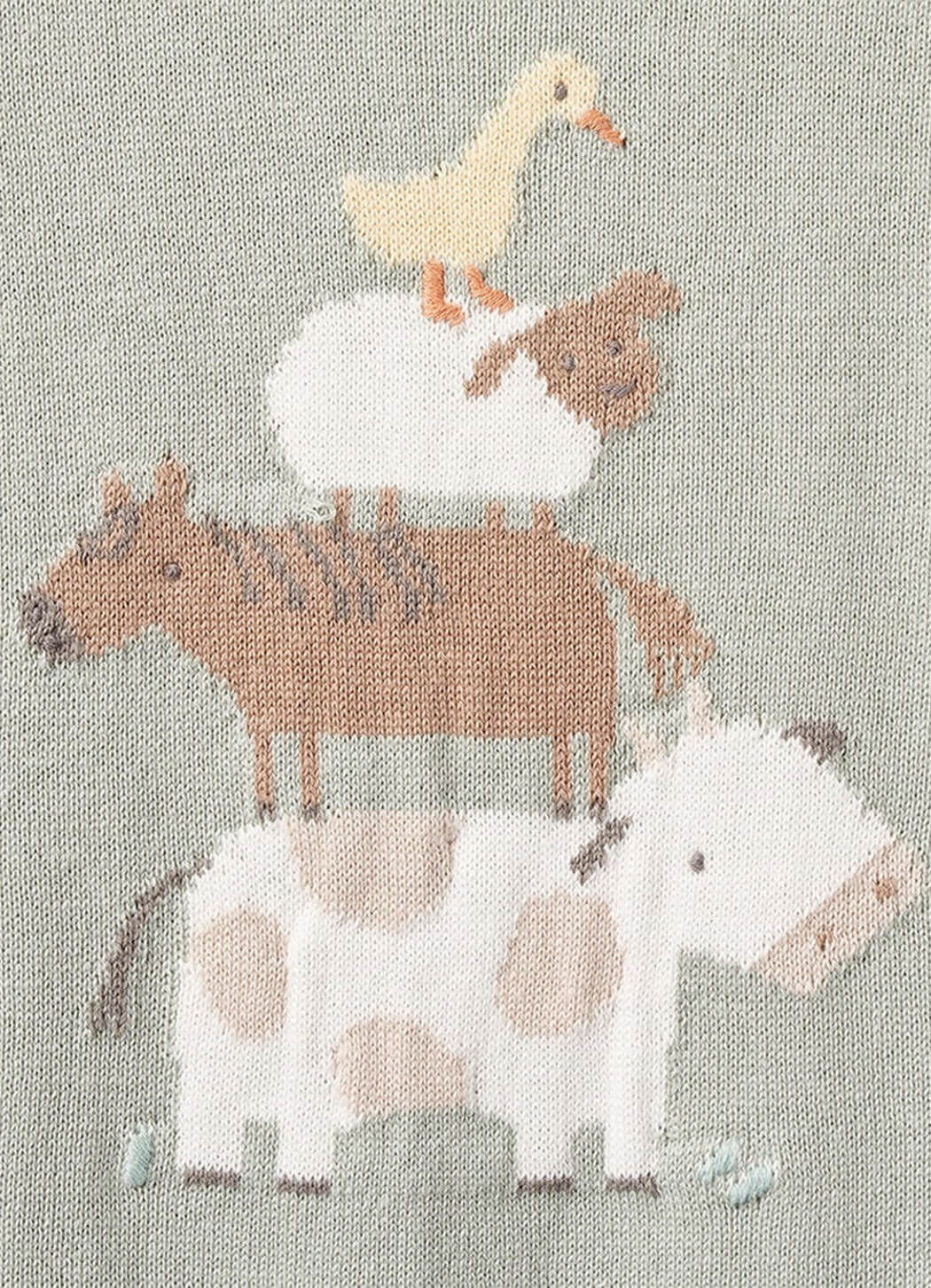 Elegant Baby On The Farm Knit Shortall Romper