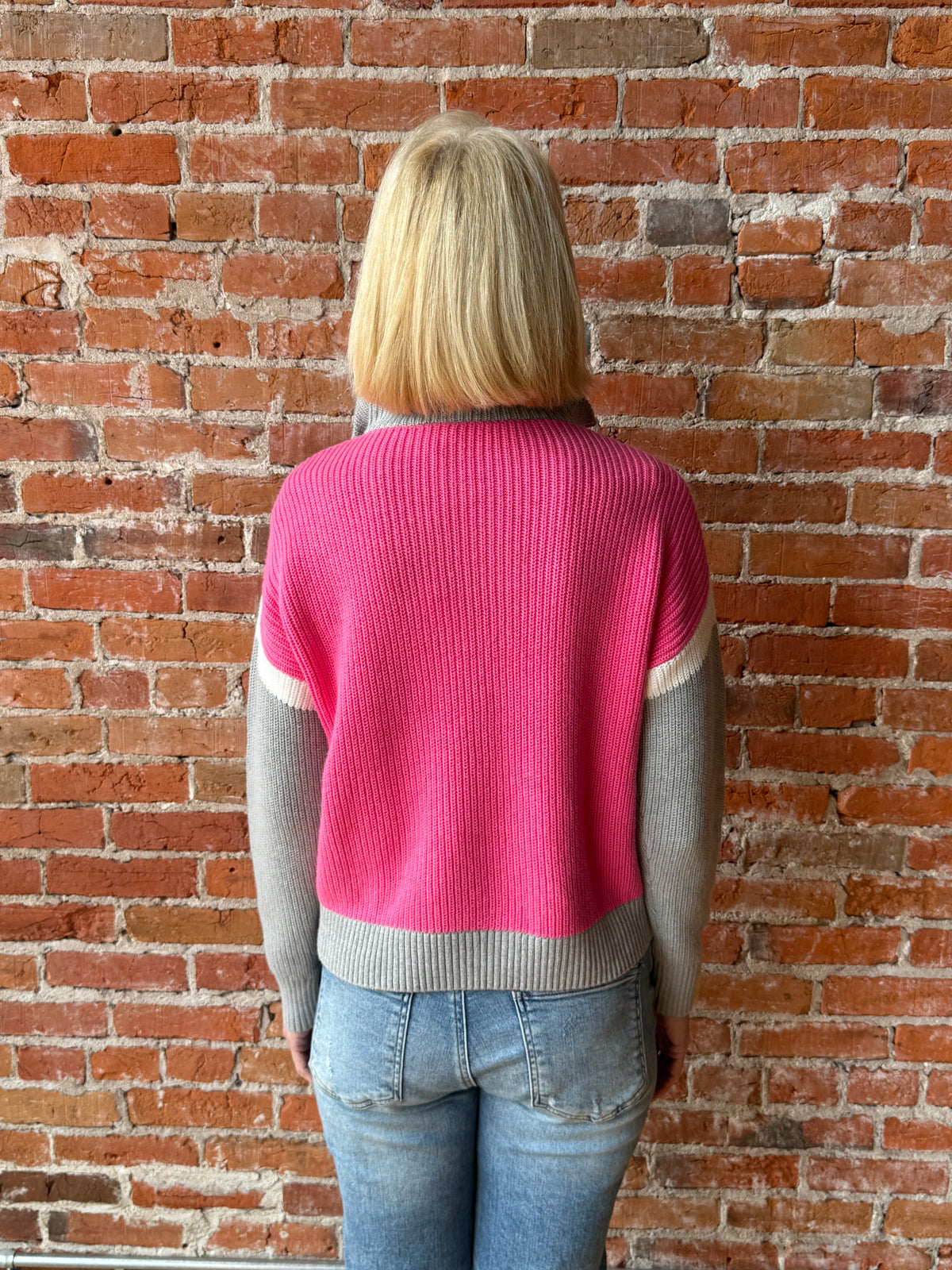 J. Society Colorblock Quarter Zip Shaker