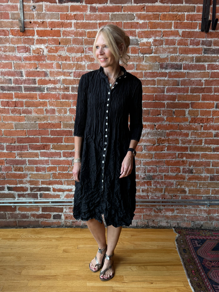 Alquema Contrast Nehru Coat Dress