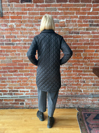 J. Society Nylon Quilted Long Shirt Jacket