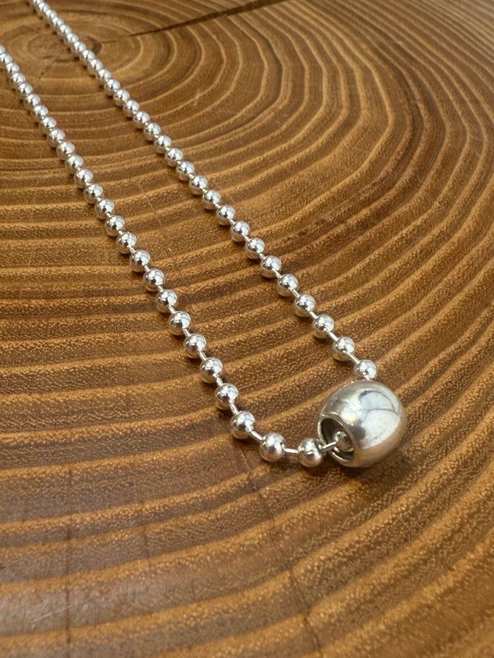 Belle Via Jewelry Small Ball Chain Tube Necklace
