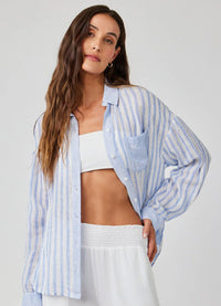 Bella Dahl Contrast Pocket Boyfriend Shirt