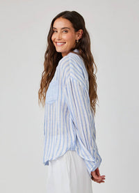 Bella Dahl Contrast Pocket Boyfriend Shirt
