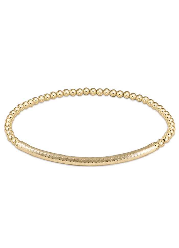 Enewton Classic Gold 3mm Bead Bracelet - Bliss Bar Textured