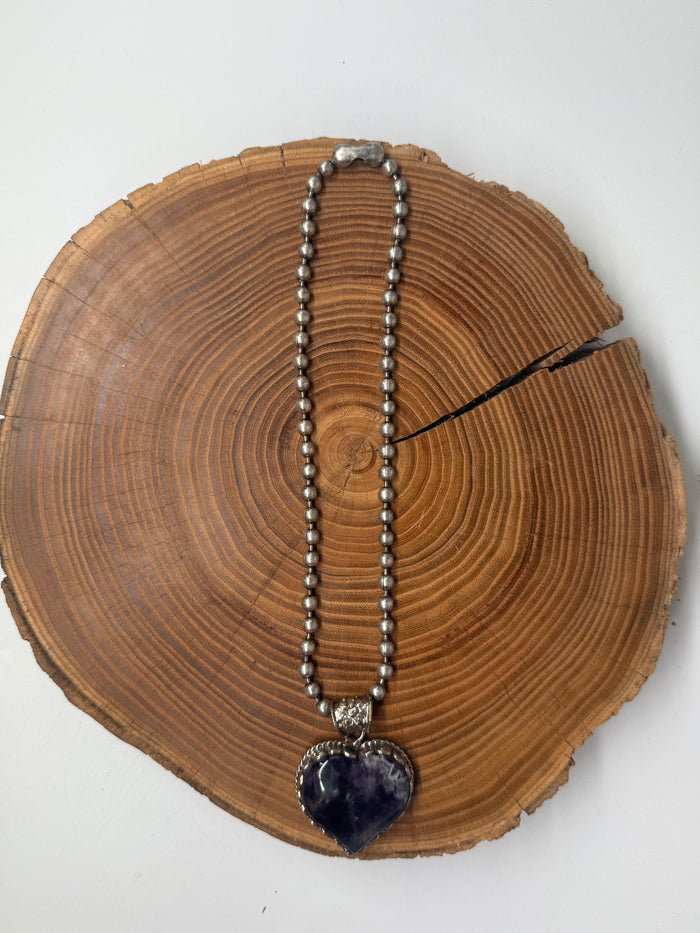 Belle Via Jewelry One-Of-A-Kind Amethyst Heart Necklace