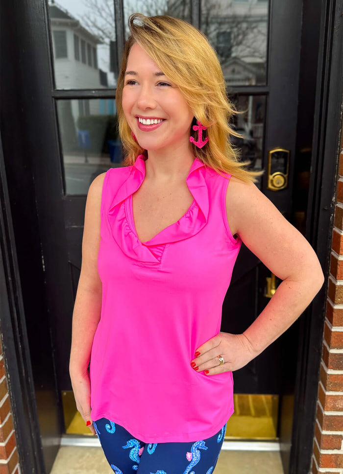Lulu B Sienna Ruffle V-Neck Tank