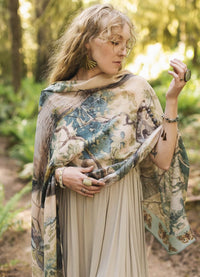 Market of Stars Earth and Sky Bamboo Scarf with Tree Print