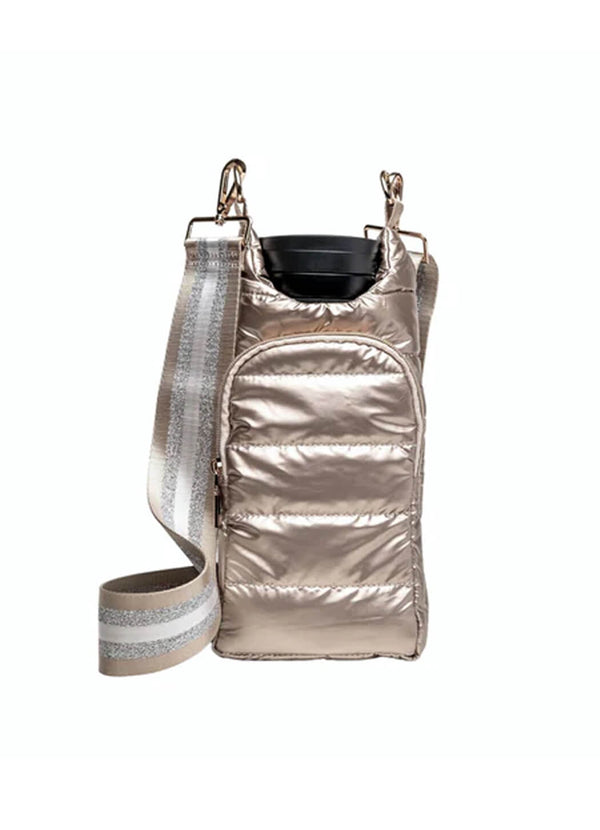 WanderFull Gold Shiny HydroBag with Striped Strap