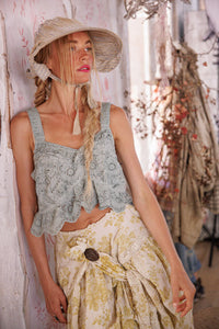 Magnolia Pearl Olive Eyelet Ruffle Cami