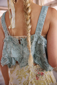 Magnolia Pearl Olive Eyelet Ruffle Cami