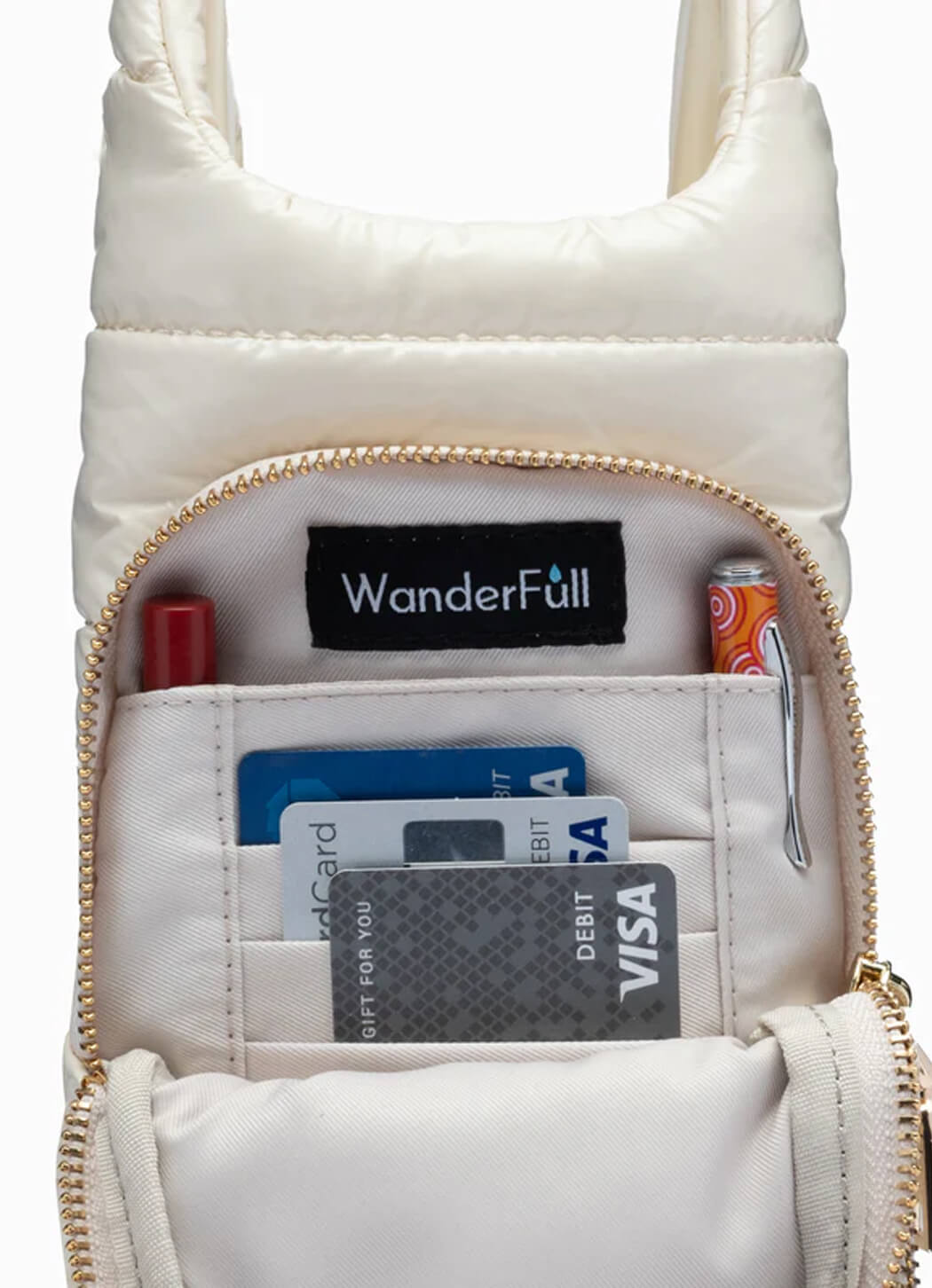 WanderFull Ivory Glossy HydroBag with Solid Matching Strap