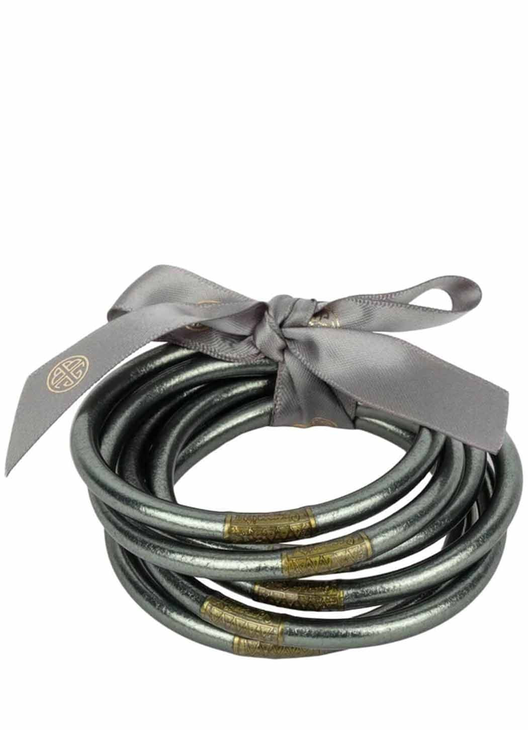 BuDhagirl Graphite All Weather Bangles - Set of 6