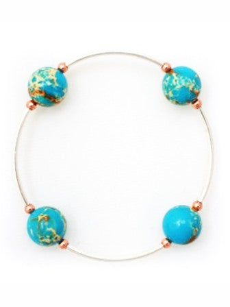 Blessing Bracelet in Blue Jasper 12mm Beads