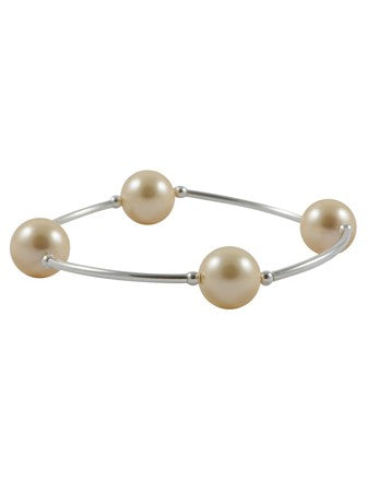 Blessing Bracelet in Light Gold Pearl 12mm Beads