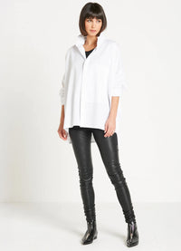 Planet Signature Rib Shirt in White