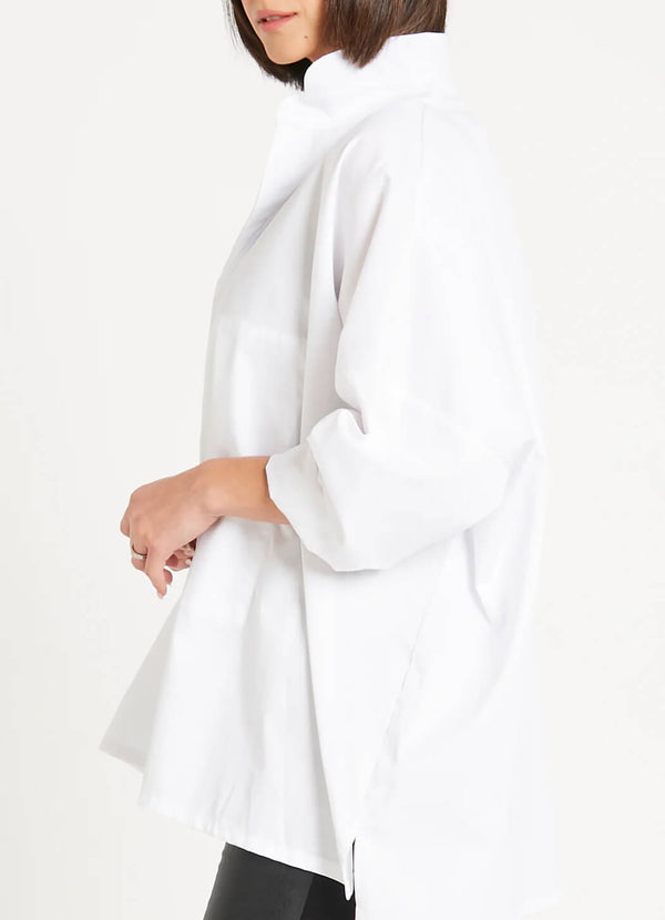 Planet Signature Rib Shirt in White