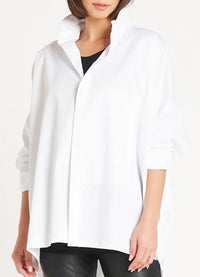 Planet Signature Rib Shirt in White