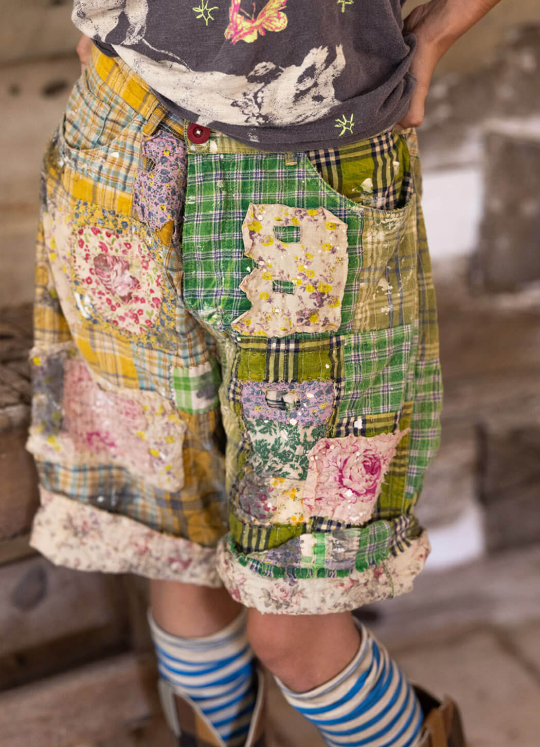 Magnolia Pearl Patchwork Miner Shorts Details Direct