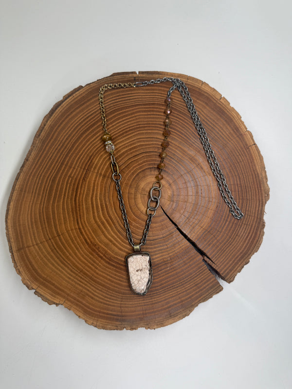 Belle Via Jewelry One-Of-A-Kind Howlite Stone Necklace