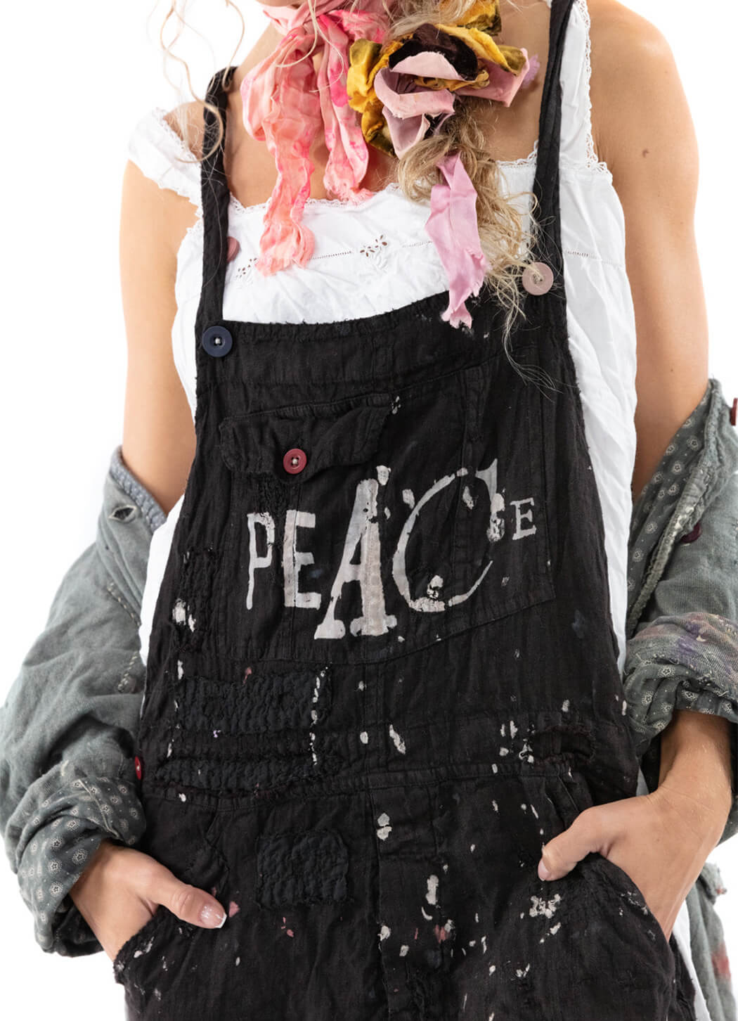 Magnolia Pearl Peace Painters Overalls DetailsDirect
