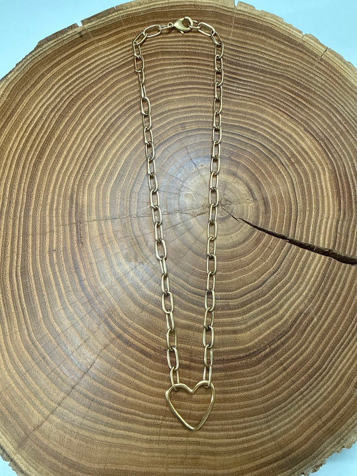 Belle Via Jewelry Dainty Open Heart Necklace