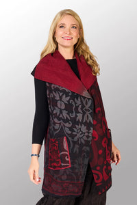 Mieko Mintz Printed Patch With Ombre Backing Kantha Circular Vest