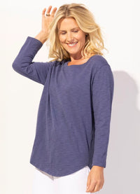 Escape Cotton Slub Hi-Lo 3/4 Sleeve Tee