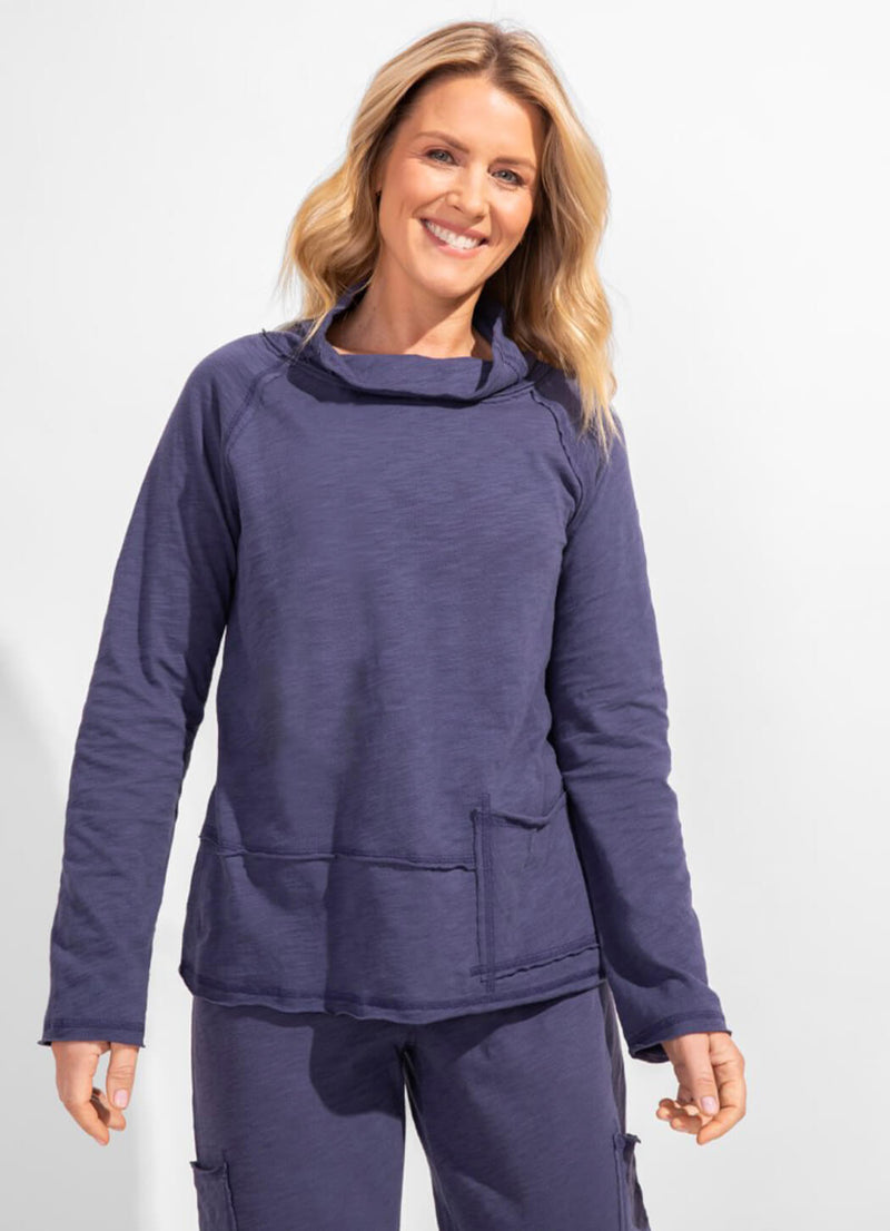 Escape Cotton Slub Roll Neck Pocket Pullover