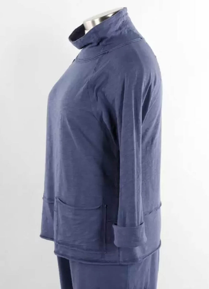 Escape Cotton Slub Roll Neck Pocket Pullover