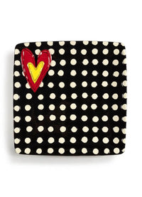 Demdaco Black and White Dots Platter