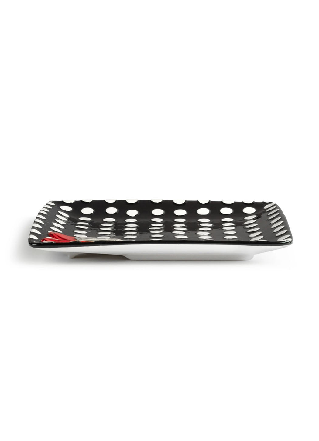 Demdaco Black and White Dots Platter