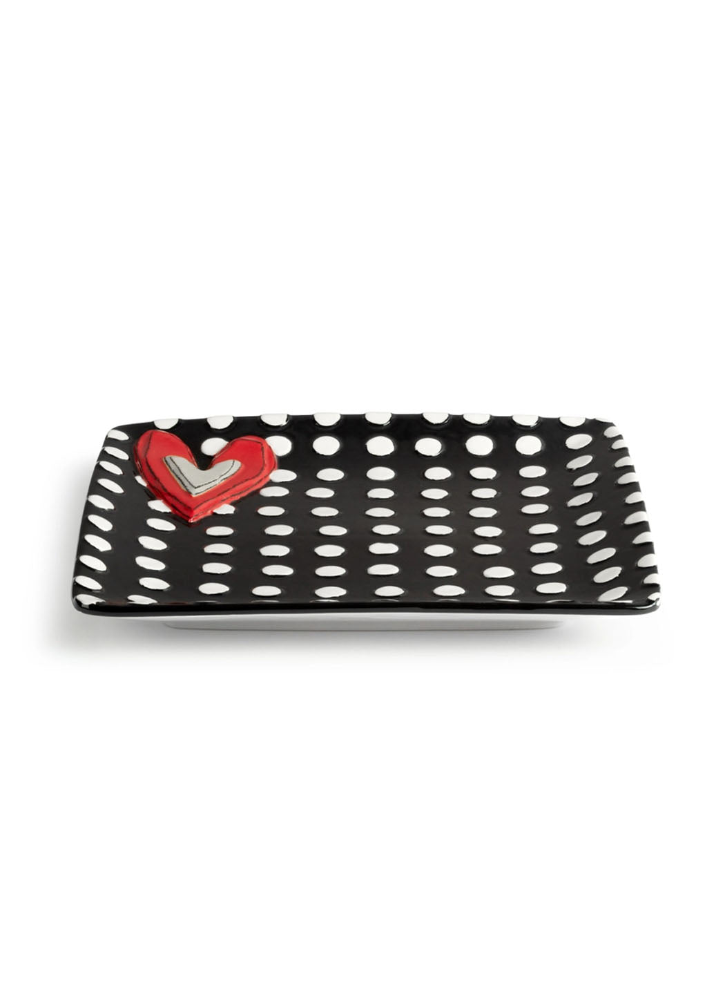 Demdaco Black and White Dots Platter