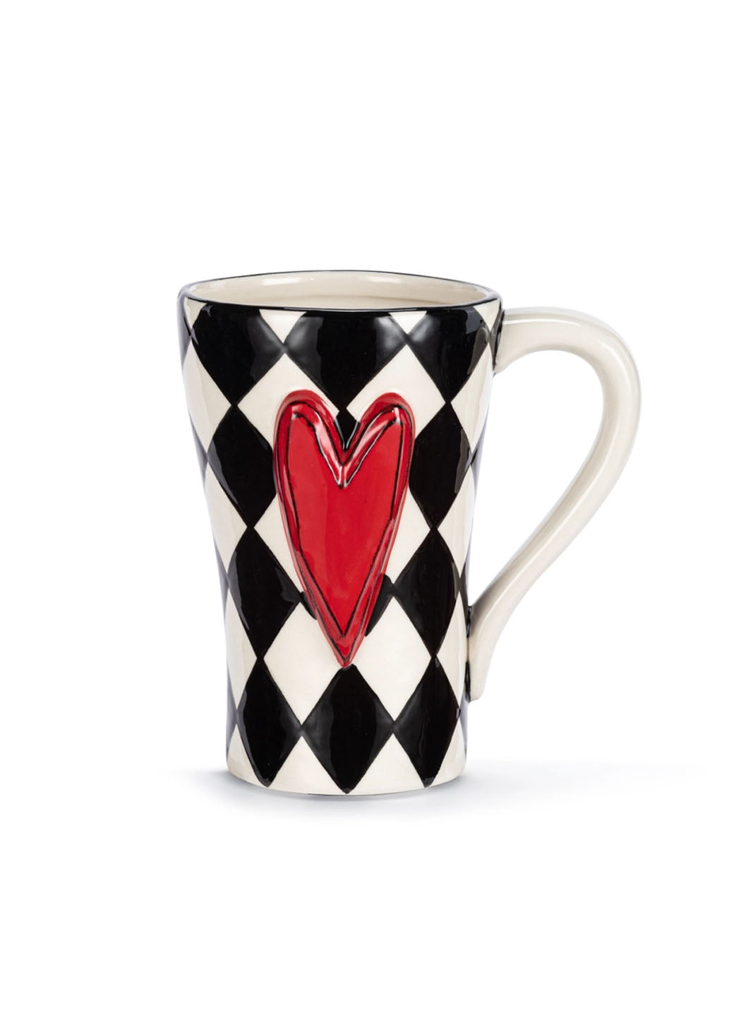 Demdaco Diamond Checker Red Heart Mug
