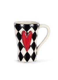 Demdaco Diamond Checker Red Heart Mug