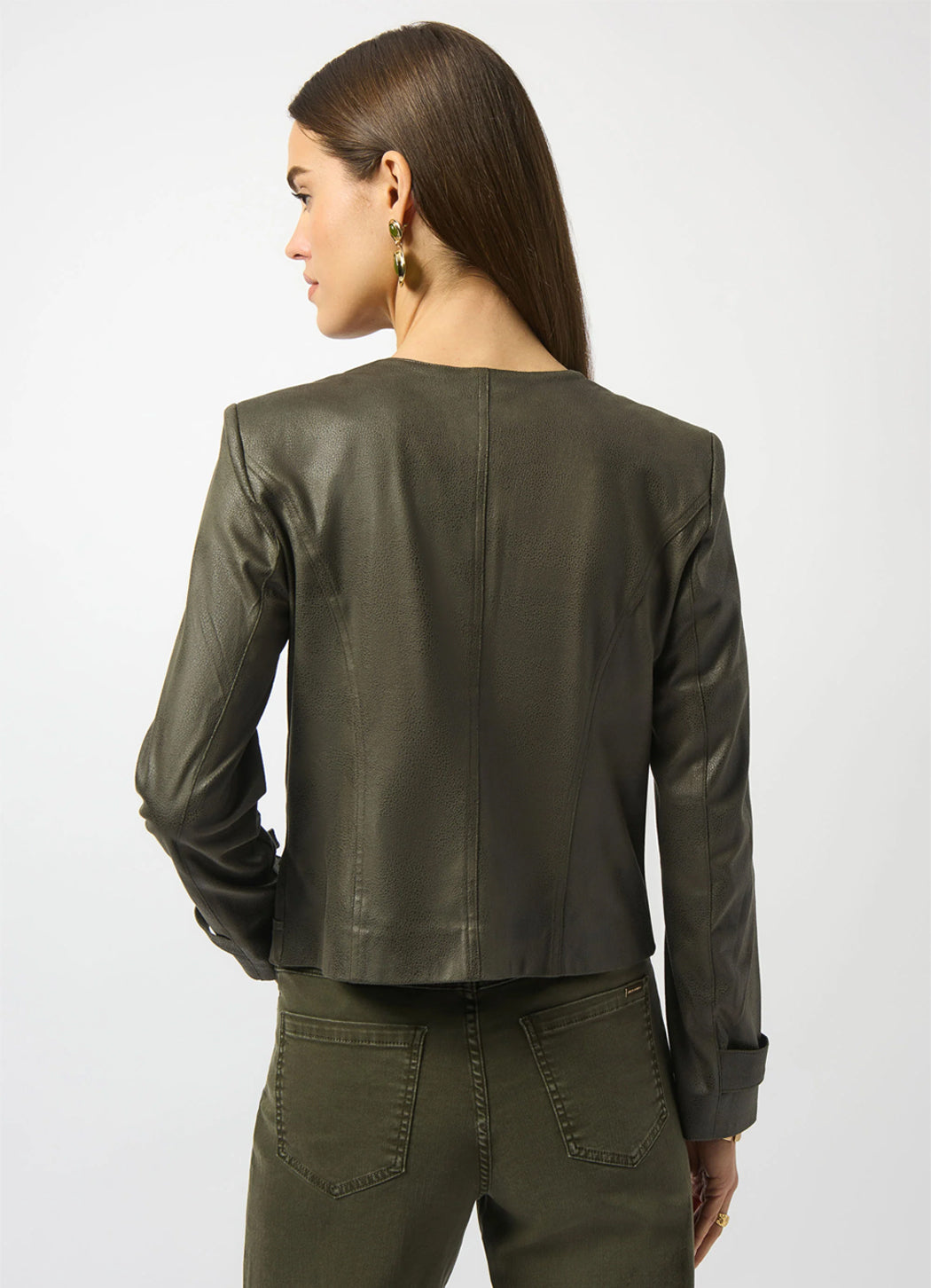 Joseph Ribkoff Foiled Faux Leather Jacket