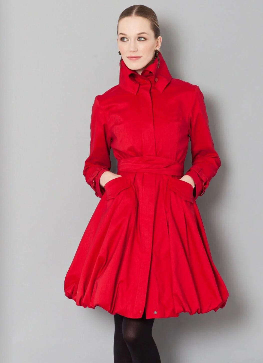 Samuel Dong Classic Bubble Dress Coat - Red Samuel Dong Classic Bubble Dress Coat - Red