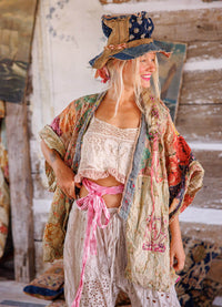Magnolia Pearl Piecewise Crop Dashi Kimono