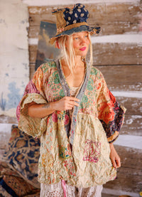 Magnolia Pearl Piecewise Crop Dashi Kimono