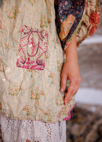 Magnolia Pearl Piecewise Crop Dashi Kimono