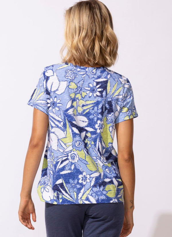 Escape Fiji Floral V-Neck Tee