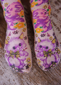 Magnolia Pearl Floral Teddy OTK Socks