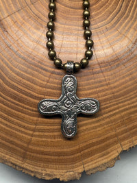 Belle Via Jewelry One-Of-A-Kind Turquoise Stone Cross Necklace