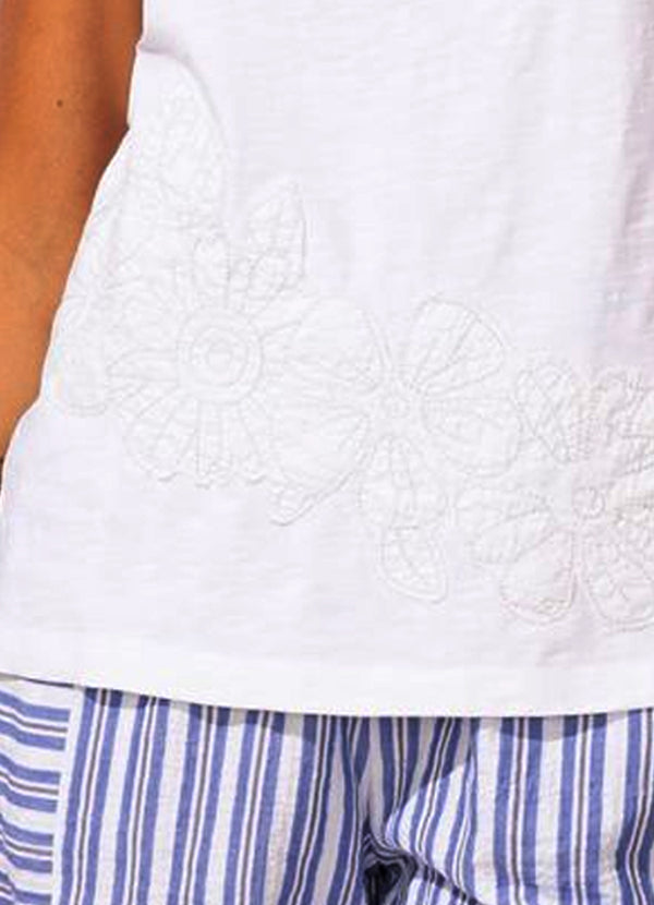 Escape Embroidered Applique V-Neck Tank