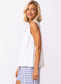 Escape Embroidered Applique V-Neck Tank